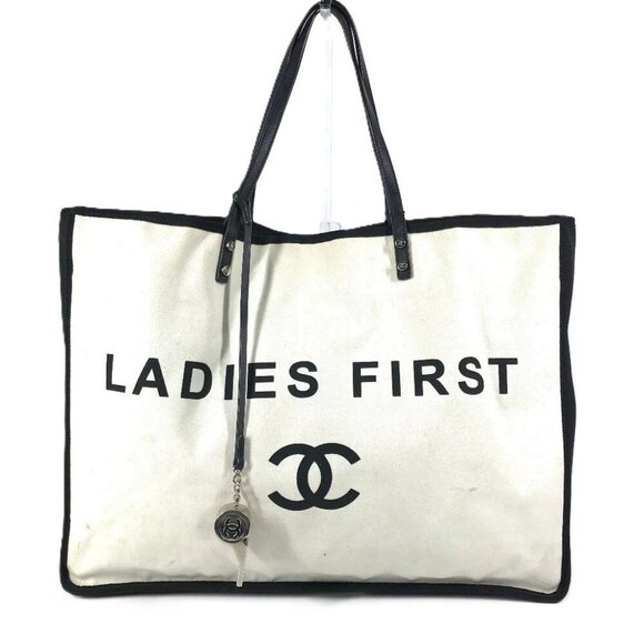 CHANEL A92885 logo Lady First with Whistle Tote Bag Bicolor Shoulder Bag - Picture 1 of 16